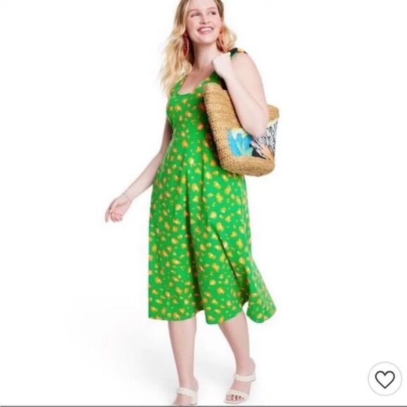 Leopard Print Knit Midi Dress - Tabitha Brown for Target Green/Orange M - Picture 2 of 5